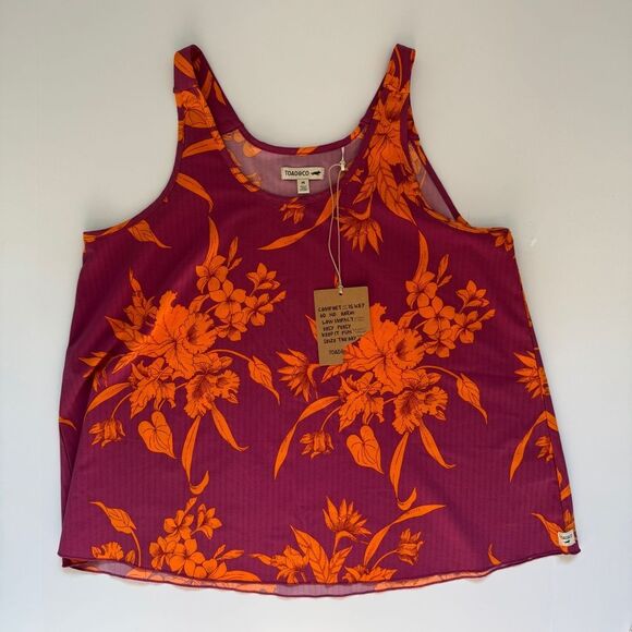 Toad&Co Sunkissed Tank Pink Orange Size Medium NWT - Picture 2 of 8